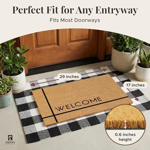 Coir Welcome Mat, Non-Slip, Welcome Classic 7, 17x29 in - Image 2