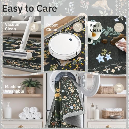 Soalmost Dog 9x12 Area Rugs for Living Room, Washable Animal Soft Rug Black - Image 7