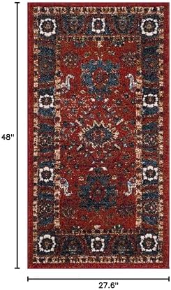 SAFAVIEH Vintage Hamadan Collection Area Rug - 2'3" x 4', Orange & Blue, Traditional Persian Design, Non-Shedding & Easy Care, Ideal for Front Door, Kitchen, Entryway, Accent Space (VTH214C) - Image 2