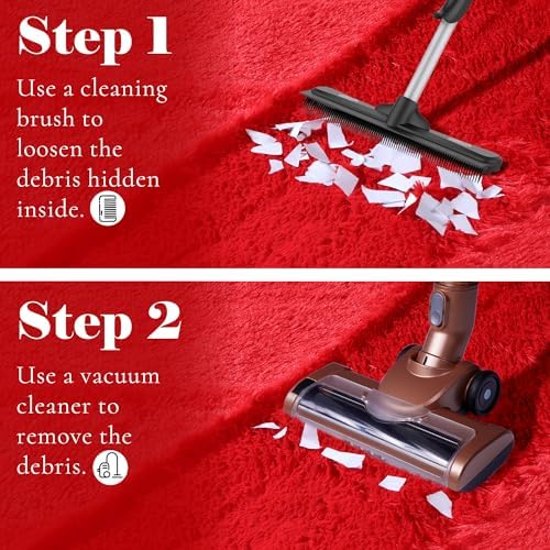 Red Area Rugs for Girls Boys Bedroom Living Room, Fluffy 4x6 Bedside Rug - Image 6