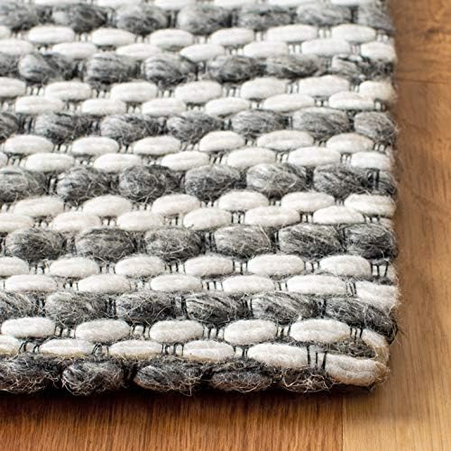 SAFAVIEH Marbella Collection Area Rug - 5' x 8', Charcoal & Ivory, Flat Weave Wool Design, Ideal for High Traffic Areas in Living Room, Bedroom (MRB392H) - Image 3