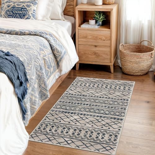 KUTA Washable Rugs for Entryway 2x3 Light Brown Black Boho Small Area Rug - Image 3