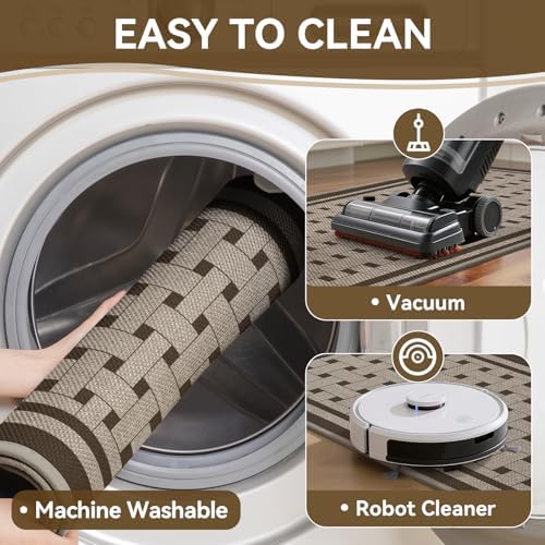 Kitchen Mats for Floor, Non Slip Kitchen Rugs, 17x59 Brown - Image 4