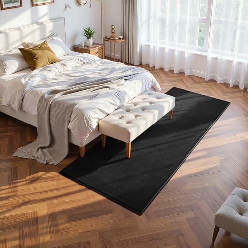 ISEAU 2x6 Soft Runner Rug for Hallway, Washable and Non-Slip, Black - Image 6