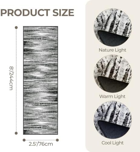 2'6 x 8' Runner Rug Non Slip,Washable Kitchen Rugs,Black - Image 2