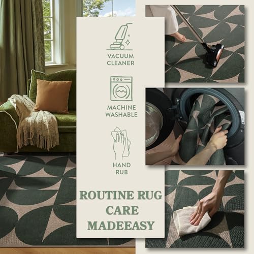 Lahome Green Easy Jute Front Porch Rug, 3x5 Semi Circle Outdoor Rug - Image 5