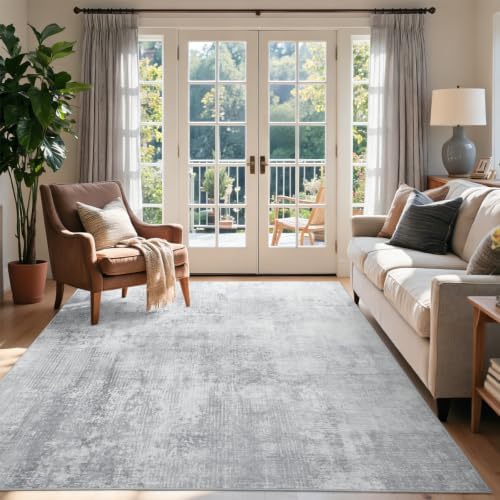 4x6 Ft Abstract Washable Area Rugs for Living Room Grey by Cuzwlovita