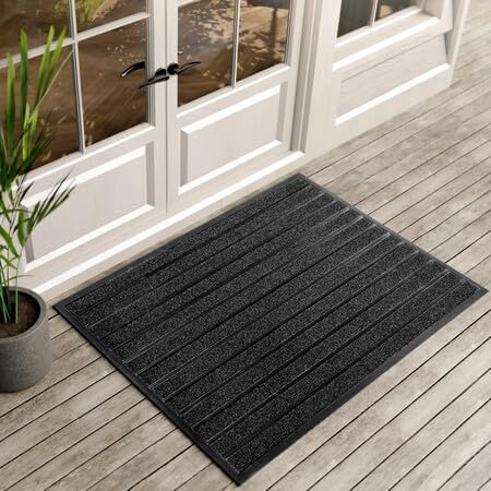 ubdyo Extra Durable Door Mat Outside Entrance (47" x 32", Bright Black) by UBDYO