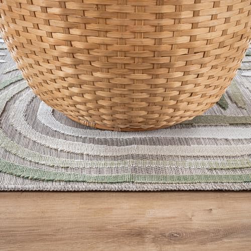 CAMILSON Indoor Outdoor Rug, Beige 8x10 Geometric Arch Striped Area Rugs for Patio and Home Areas, Easy-Cleaning Non-Shedding Living Room, Garden and Deck Washable Outside Carpet (8 x 10) - Image 5