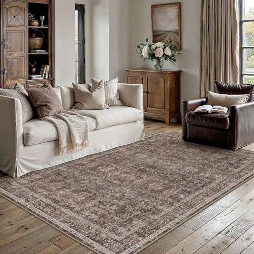 HUGEAR Red Brown 3x5 Washable Area Rugs for Living Room - Image 2