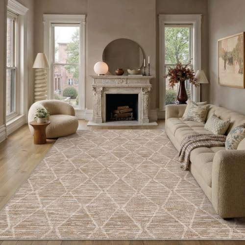 HUGEAR 6x9 Area Rug Brown Washable Rugs for Living Room - Image 2