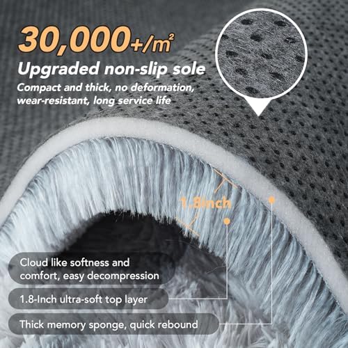 Topmaxcs 10x14 Tie-Dyed Light Grey Living Room Rug – Shag Modern Luxury - Image 6