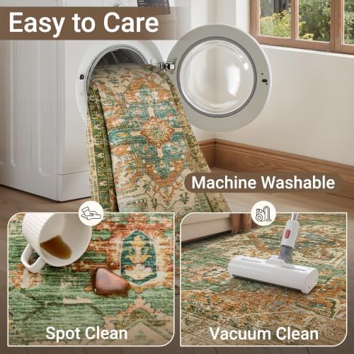 befbee 6x9 Washable Area Rug, Non Slip Rug for Living Room Brick - Image 5