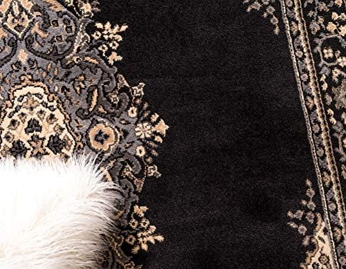 Unique Loom Reza Collection Traditional Persian Style Area Rug, 2 ft 2 in x 3 ft, Black/Beige - Image 5