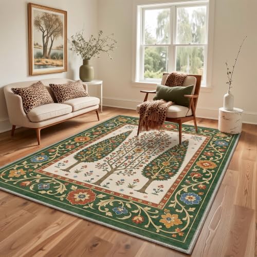 GENIMO 5X8 Outdoor Rug, Washable for Patio and Deck, Antique Sage - Image 6