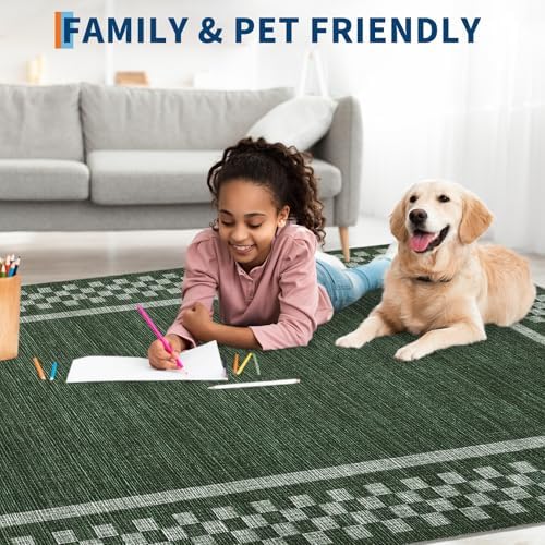 GarveeHome Washable Runner Rug 2x10 Modern Bordered Hallway Runner Rug - Image 3