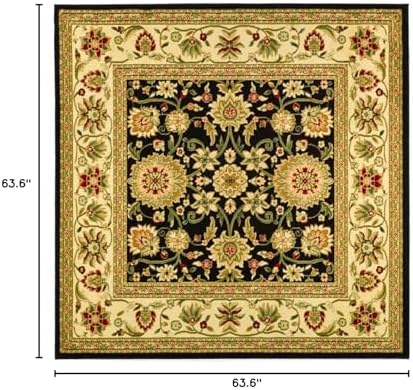 SAFAVIEH Lyndhurst Square Rug 5'3", Black & Ivory LNH212A - Image 3