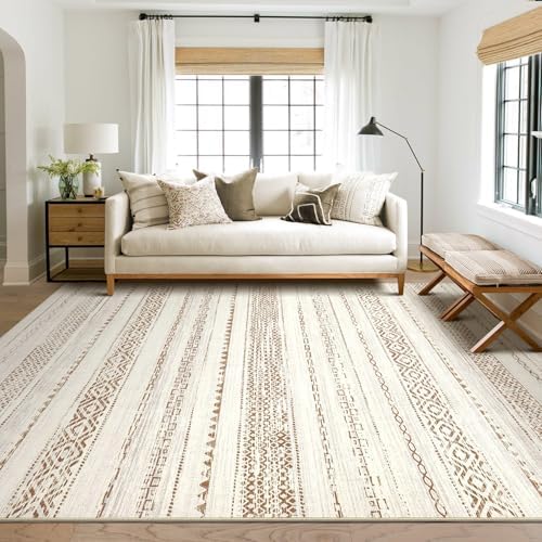 kakania Washable 10x14 Area Rug for Living Room: Boho Geometry Home Decor - Image 6