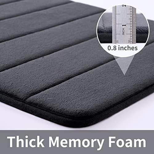 ROSMARUS Memory Foam Bath Mat, 20''x32'', Charcoal Gray - Image 6