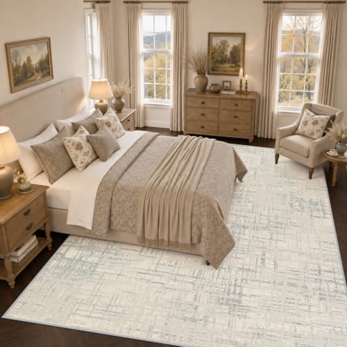 8x10 Area Rugs Living Room: Washable Vintage Floral Rug for Bedroom - Image 2