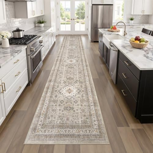 cotiled 2x10 Hallway Runner Rug for Entryway, Non-Slip Vintage, Beige - Image 6
