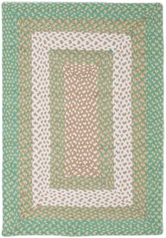 Super Area Rugs 4X6ft Farmhouse Braided Rug - Natural Soft Cotton Carpet for Dining Room/Kitchen - Primitive Country Woven Rug - Green/Cream/Ivory - Image 7