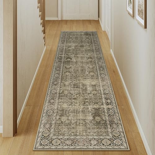 PureCozy Light Brown Runner Rug 2x8 Vintage Traditional Distressed - Image 6