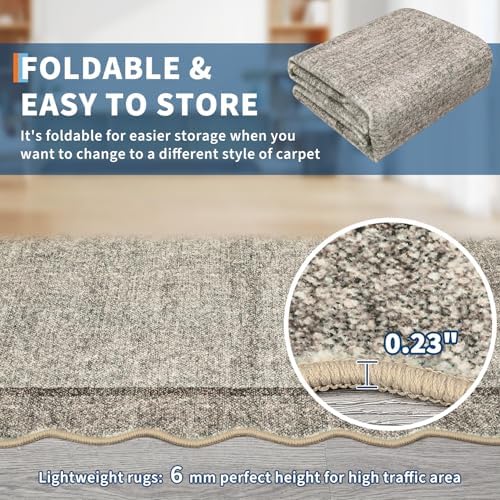 GarveeHome Scalloped Washable Area Rug 4x6 Small Entryway Rug Non Slip - Image 6