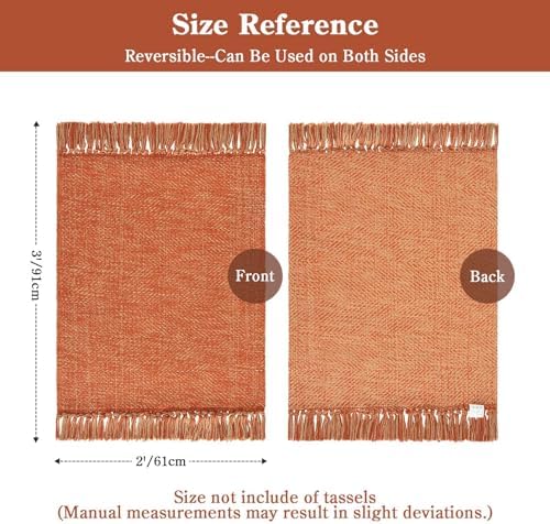 Collive Fall Bathroom Rug 2' x 3', Small Boho Farmhouse Kitchen Rugs - Image 2