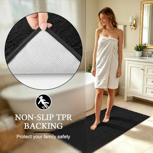 Pauwer Bathroom Rugs Sets 2 Piece, Non Slip Plush Bath Mats, Dark Grey - Image 5