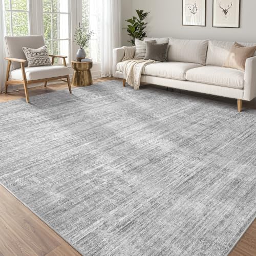 Tortania Area Rug Living Room Rugs - 10x14 Washable Large Soft Neutral Boho Moroccan Bohemian Farmhouse Rug Indoor Floor Carpet for Bedroom Under Dining Table Home Office Decor - Silver Gray - Image 5