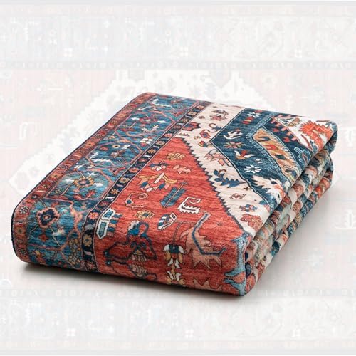 SERISSA 9x12 Washable Non Slip Boho Area Rug for Living Room，Rust - Image 6