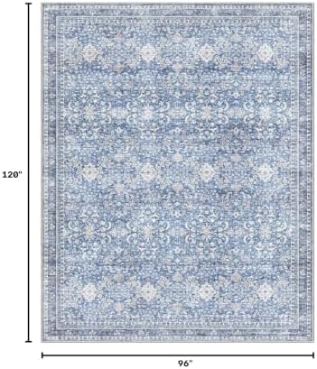 Sasttie 8x10 Area Rugs, Ultra-Soft Washable Rug for Living Room, Blue - Image 2