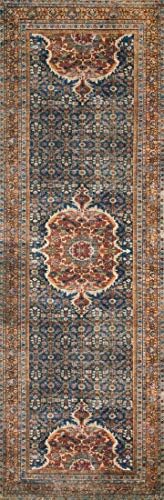 Loloi Layla Cobalt Blue/Spice 2'-6" x 9'-6" Runner Rug - Image 2