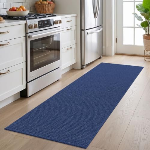 EARTHALL Washable Runner Rug, Non Slip Hall Runner, 2x6 Ft, Heathered Blue - Image 2
