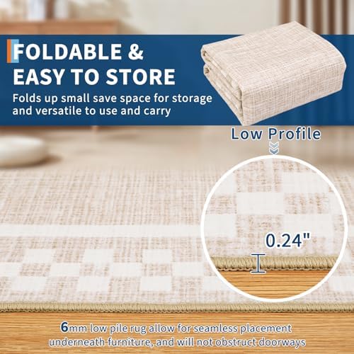 GarveeHome Washable Area Rug 9x12 Modern Bordered Living Room Rug - Image 4