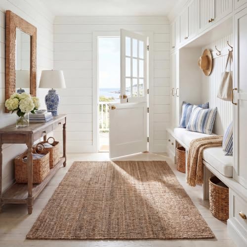 SAFAVIEH Natural Fiber Area Rug 4x6, Jute Knotted Natural & Grey NF447M by Unknown