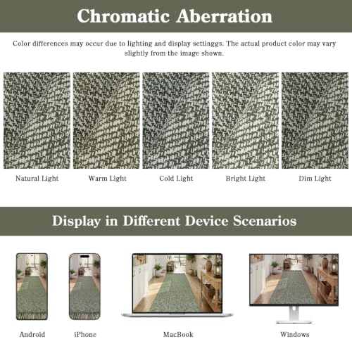 Collive Sage Green Kitchen Runner Rug, 2'x8' Washable Bathroom Mats - Image 5