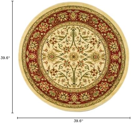 SAFAVIEH Lyndhurst Round Rug 3'3", Ivory & Red LNH212K - Image 2
