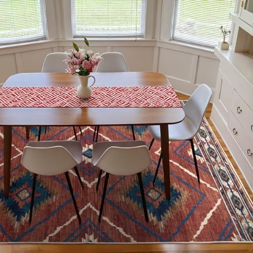 BESTSWEETIE 2'x4' Washable Area Rug for Living Room Bedroom Red/Orange - Image 6