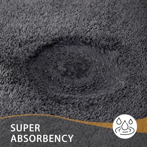 MINIDEAR Bathroom Rugs 47x24 Volcanic Gray - Thick Memory Foam Bath Mat, Ultra Soft & Plush Fluffy, Non-Slip, Quick Dry, Absorbent Washable Floor Microfiber Mat for Tub, Home Decor Accessories - Image 4