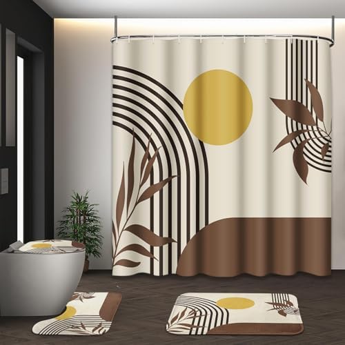 Boho Bathroom Sets with Shower Curtain and Rugs, Set of 4, Mid by Tayney