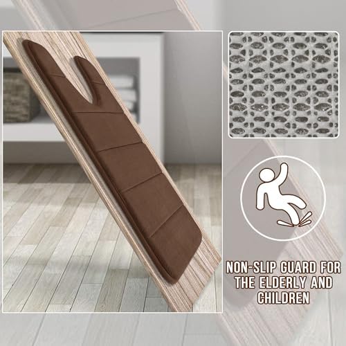 Yimobra Memory Foam Toilet Bath Mat U-Shaped, Soft and Comfortable, Super Water Absorbent, Non-Slip, Machine Wash and Easy to Dry for Bathroom Commode Contour Rug, 24 X 20 Inches, Brown - Image 6
