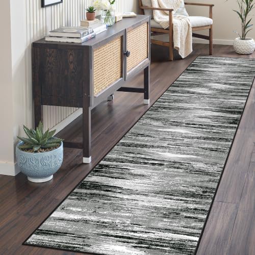 2x8 Runner Rug Non Slip,Washable Hallway Runner Rug,Black - Image 3