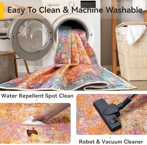 RELEANY Washable Square 8'x8' Area Rug for Living Room Starlight - Image 5