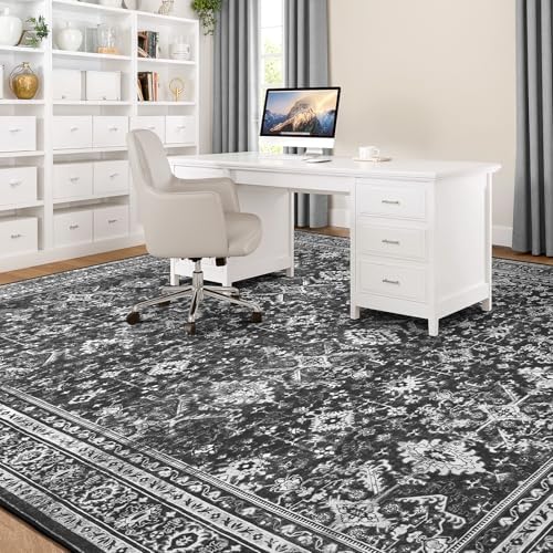 9x12 Area Rugs for Living Room, Black Washable Non-Slip Large Carpet - Image 6