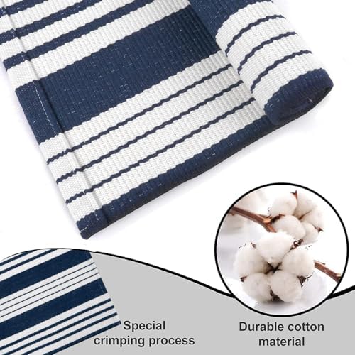 OJIA Blue & White Outdoor Rug 3'x5' Front Porch Rug Outdoor Mat Patio Decor - Image 4