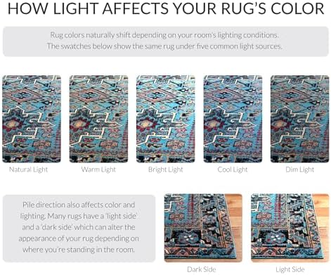 SAFAVIEH Vintage Hamadan Collection Area Rug - 3' Round, Light Blue & Black, Traditional Persian Design, Non-Shedding & Easy to Clean, Ideal for Living Room, Bedroom, Dining Space (VTH211M) - Image 6