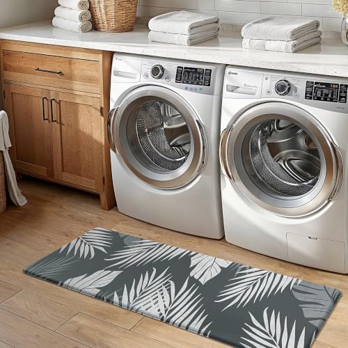 GENIMO Anti Fatigue Kitchen Mats for Floor 2PCS, Standing Rugs, Light Grey - Image 7