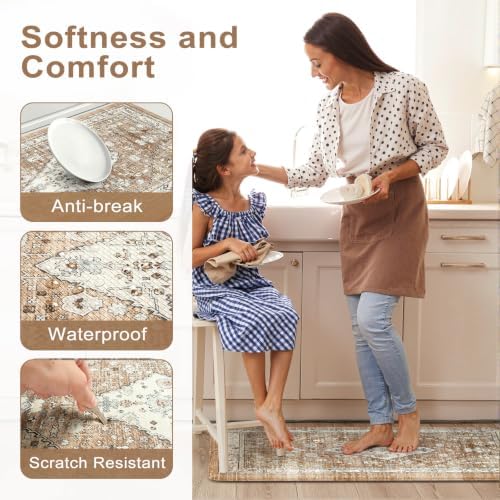 Collive Kitchen Rugs Sets of 2, Boho Kitchen Mat Cushioned Anti Fatigue - Image 4